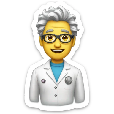 crazy super hero scientist sticker