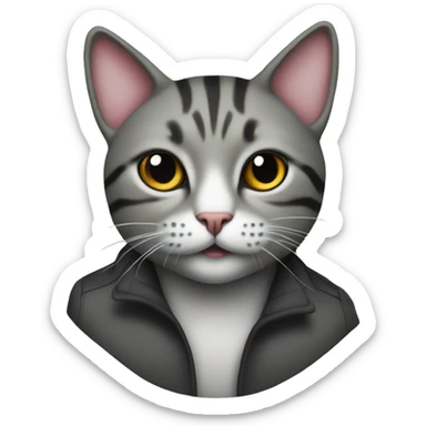 Cat in o block Chicago  sticker