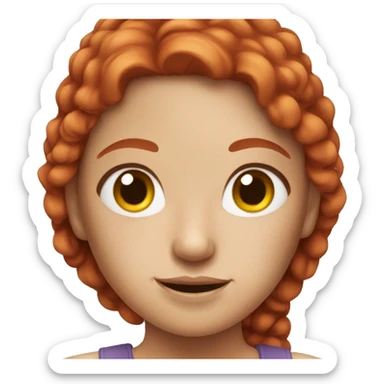 Girl with red hair and freckles  sticker