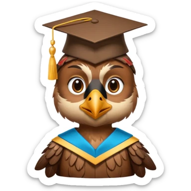 falcon with a grad cap - semi realistic sticker