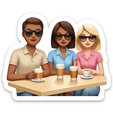 People outside a cafe on a patio sticker