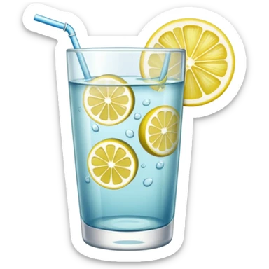 verre d’eau avec pleins de tranches de citron  sticker