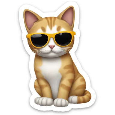 Cat with sunglasses sticker