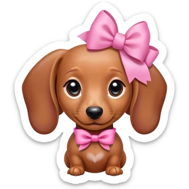 Mini dachshund with pink bow  sticker