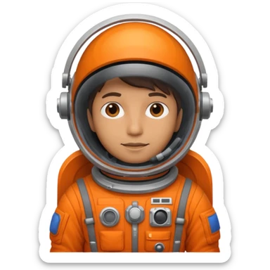 Engineer in an orange astronaut suit sticker