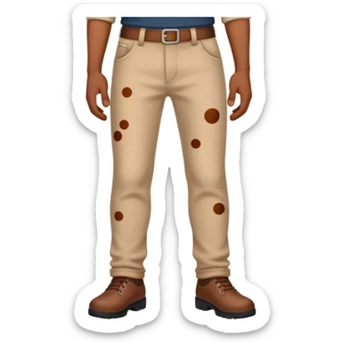 Someone with brown spot on pants sticker