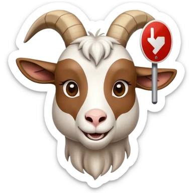 A goat with a sign that says “Madison” sticker