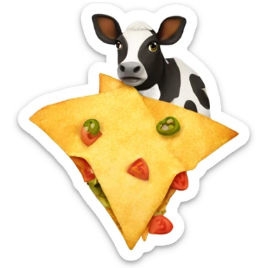 Farm animals eating nachos sticker