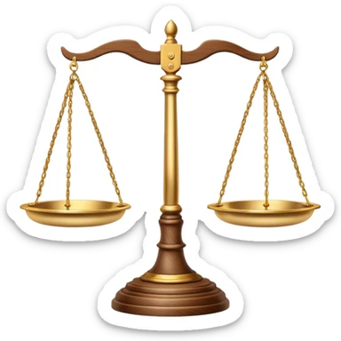 Scales of justice balanced with gavel sticker