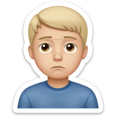 Ashamed emoji boy sticker