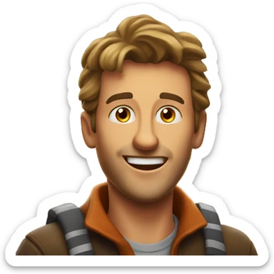 European man rejoices at the fire around him sticker