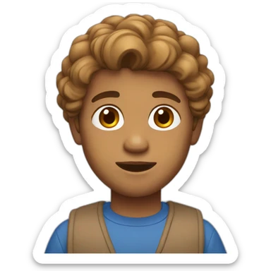 indian with light brown skin, uniqlo blue shirt, and wavy hair sticker