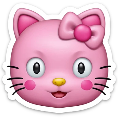 pink hello kitty head sticker
