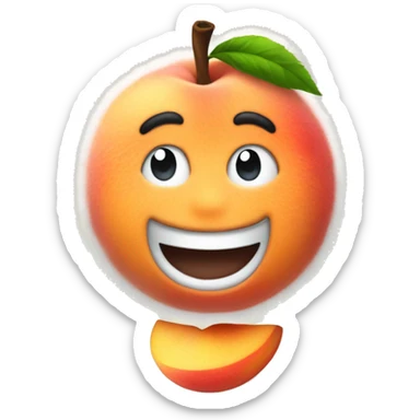 Cartoon fuzzy peach sticker
