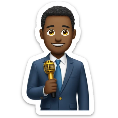 the host of the event with a microphone in his hand sticker