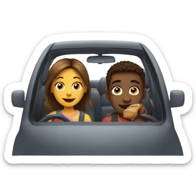 siblings on car ride sticker