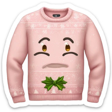 Light pink ugly christmas sweater sticker