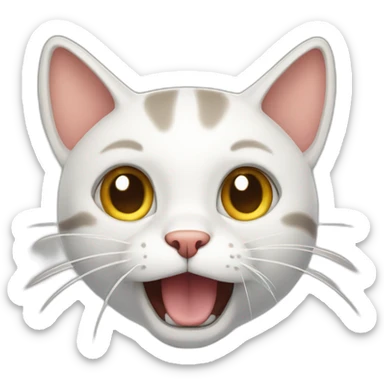 cat mildly panicking sticker