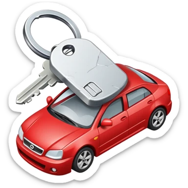 Car keys getting smashed by a brick sticker