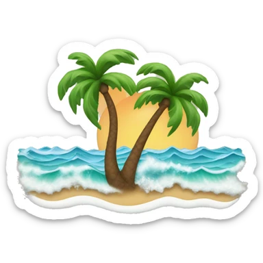 hawaii beach waves sticker