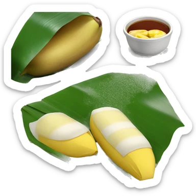 Nasi lemak pack with banana leaf sticker