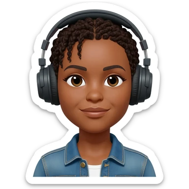 Gonemili Grace porte un  écouteur casque sur la tête sticker