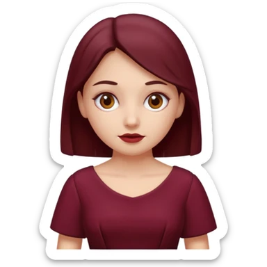 Blind girl in maroon dress  sticker