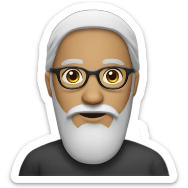 Arab man with a long beard and round glasses sticker