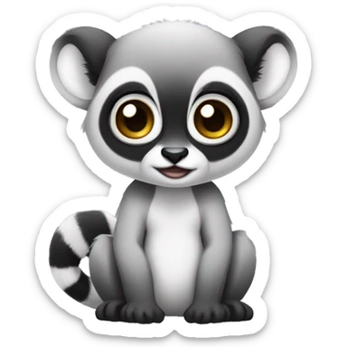 cute lemur with asian eyes sticker