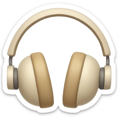 beige headphones sticker