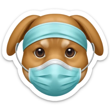 dog Wearing Medical Mask sticker