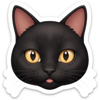 Black cute and funny cat with deep eyes and different emotions sticker
