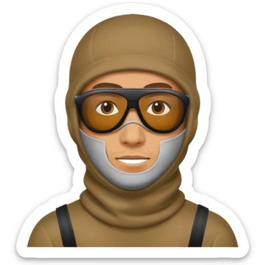 man in balaclava and sunglasses sticker