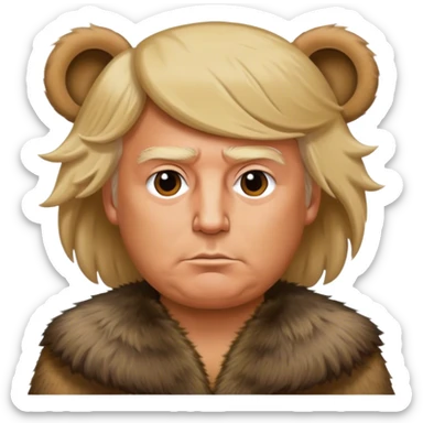 Donald trump neanderthal bearskin tunic no tie sticker