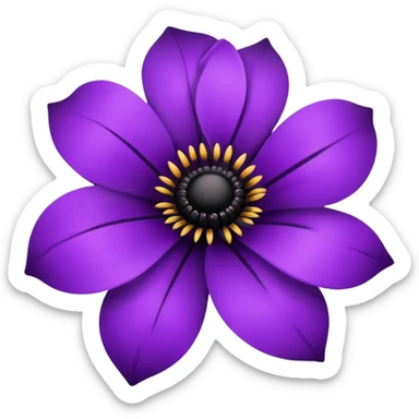 Purple and black Flower sticker