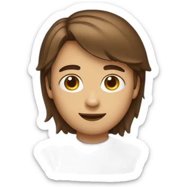 Garçon cheveux bruns lisse sticker