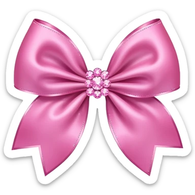 super light Pink bow with sparkles rhinestones  sticker