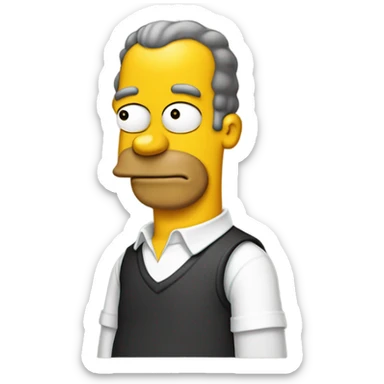 Homer Simpson with a low taper fade sticker