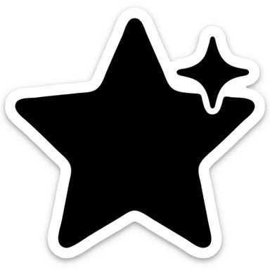 small shiny silver star solid icon suggesting perfection on a glossy black car surface, minimal subtle reflections, focus on mirror shine, elegant and minimal sticker
