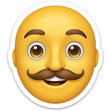 smiling emoji with mustache sticker