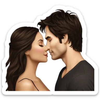 Ian Somerhalder kissing Nina Dobrev sticker