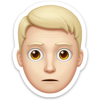 Dorky obsessed looking face with big face sticker