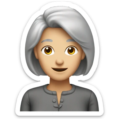 Grey long bob haired lady aged 55 76 kg sticker