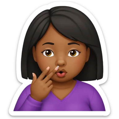 Fat black girl picking her nose can you have her finger in her nose sticker