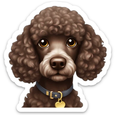 Chocolate poodle Mr. Darcy sticker