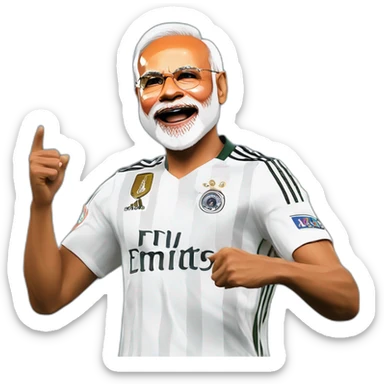 hyper realistic narendra modi doing cristiano ronaldo's celebration 'siuuu' sticker