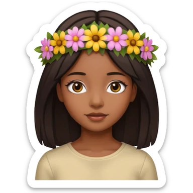 An black girl beatful with strait hai sticker