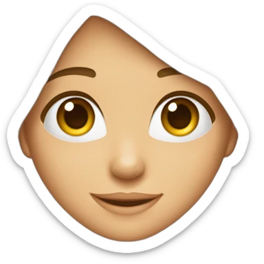 Cara de una chica con pelo marrón y mechones rubio, tez amarronada y sonriente sticker