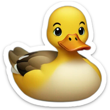 Duck on a duck sticker