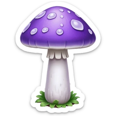 cogumelo fantasma fantasma roxo e branco sticker